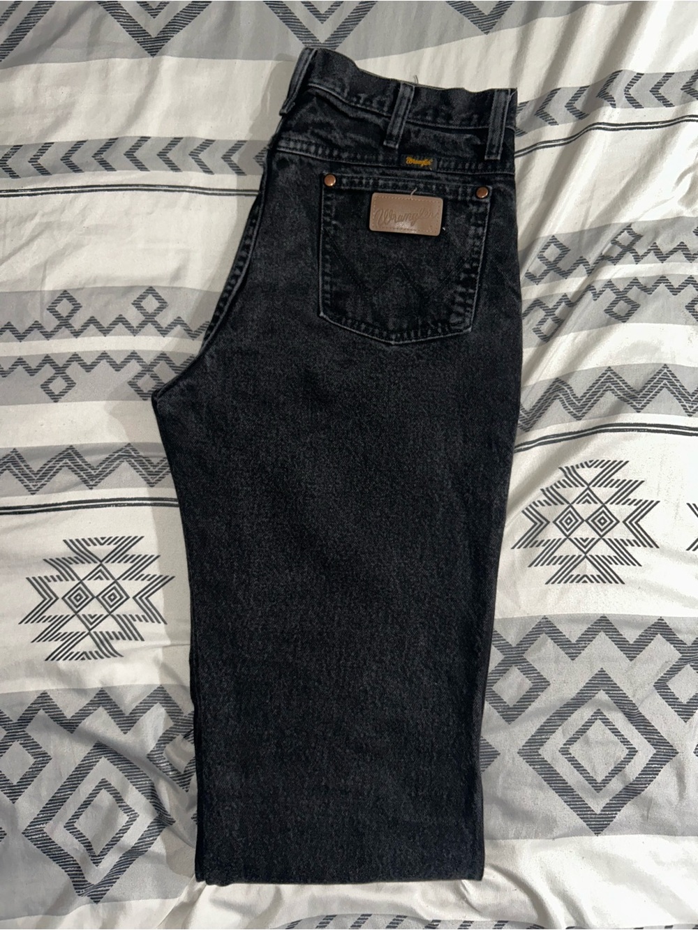 Wrangler Black Men's Jeans - High Waist Straight Leg 33x36